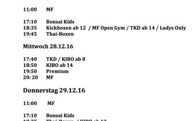 KSS-Training zwischen den Feiertagen