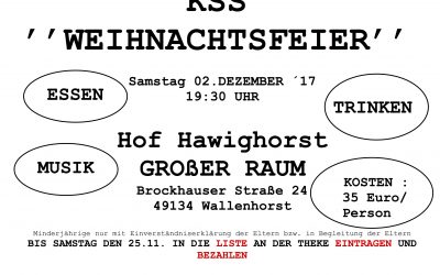 Anmeldeschluss zur KSS-Weihnachtsfeier verlängert