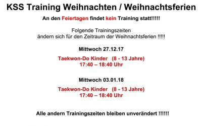 KSS Training in den Weihnachtsferien