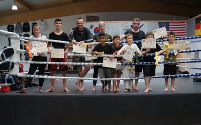Ergebnis der Kickboxen Gürtelprüfung