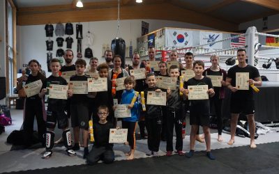 Ergebnis der Kickbox-Gürtelprüfung